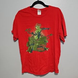Red Batman And Pokemon Graphic T-Shirt L